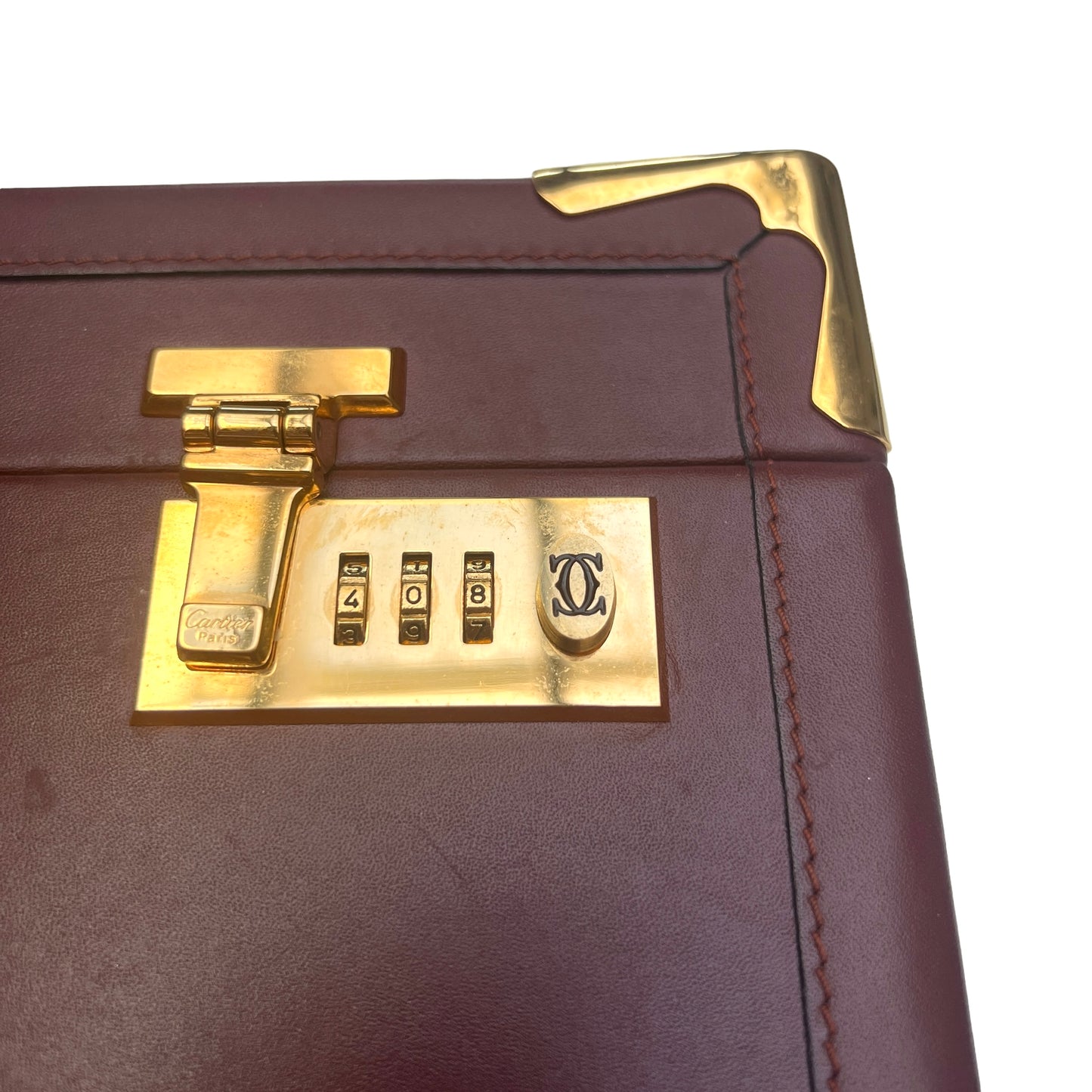Burgundy Leather Jewelry Trunk