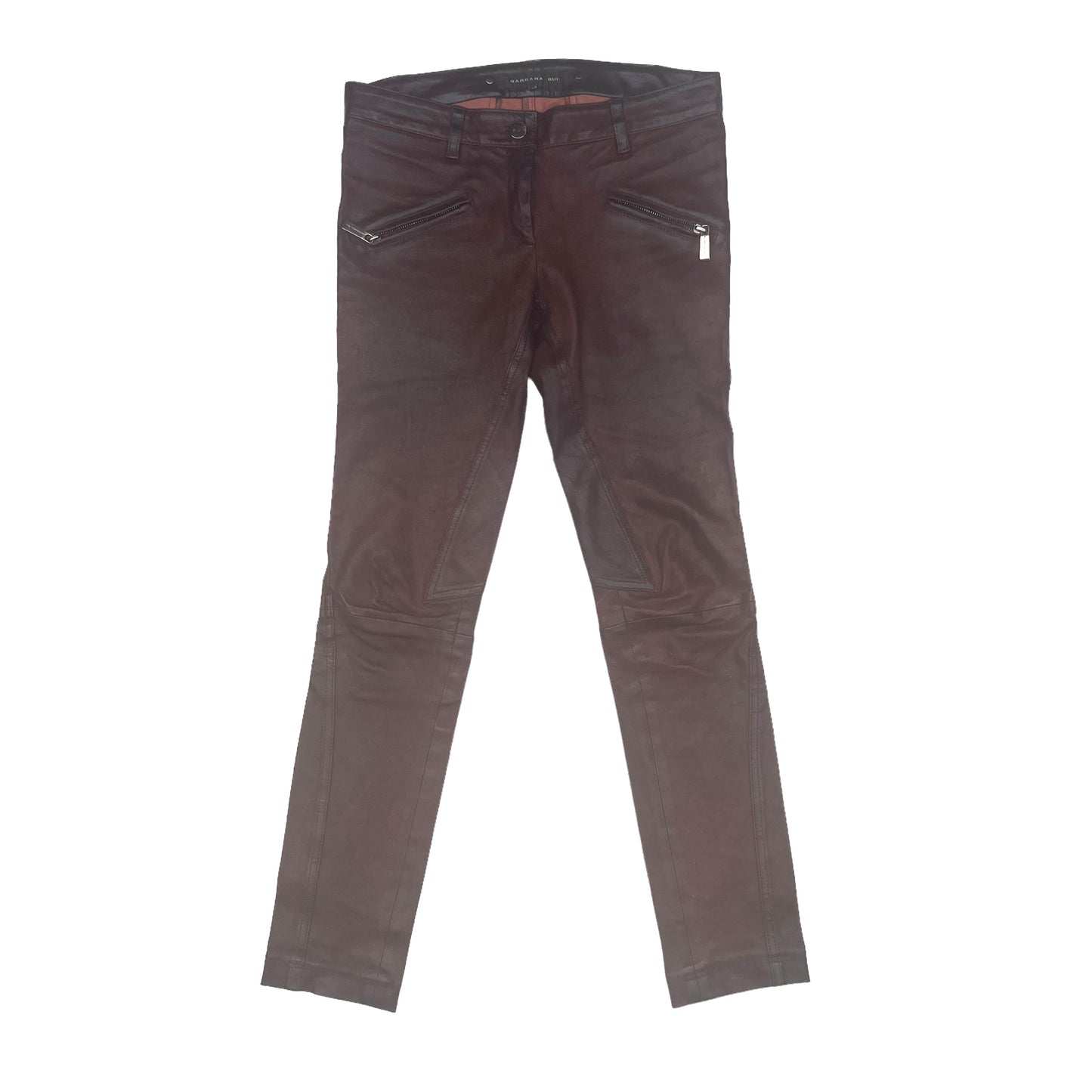 Deep Red Leather Pants - S