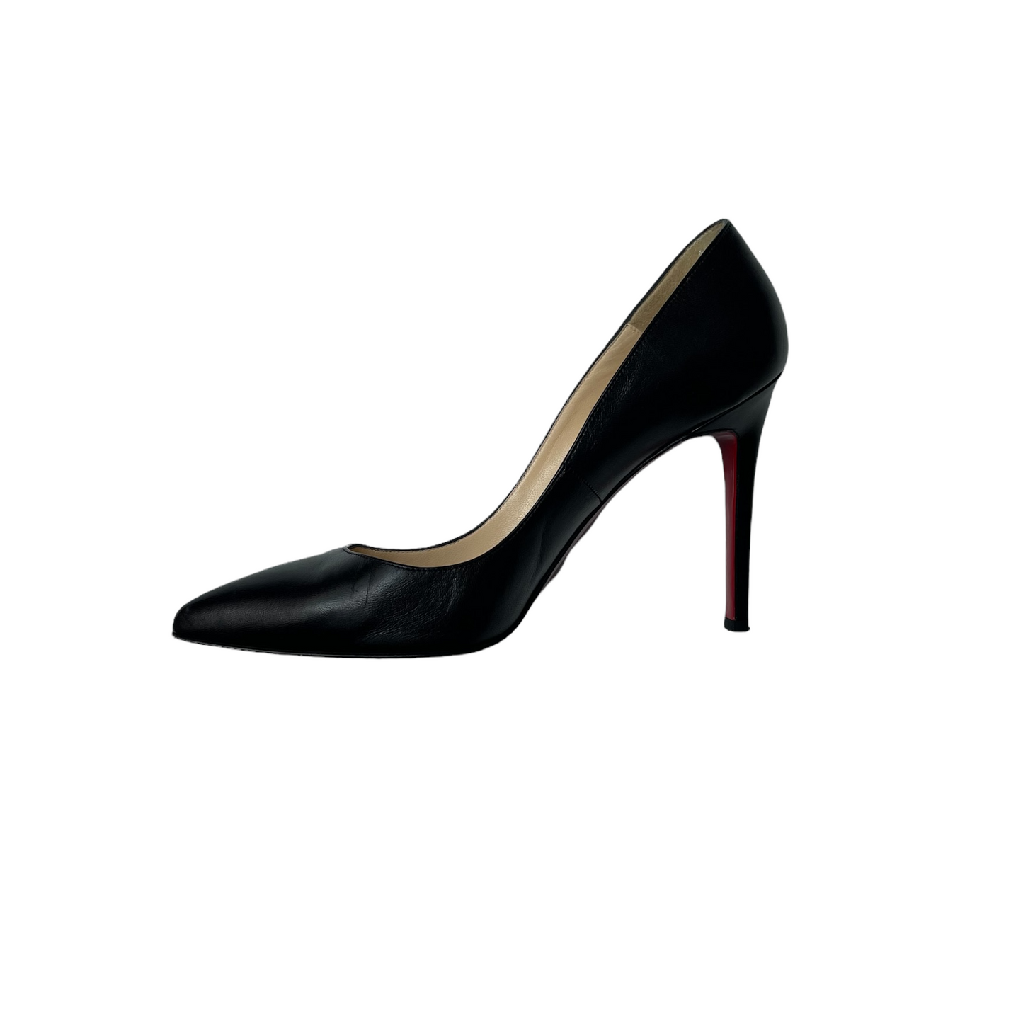 Black Leather Heels - 8