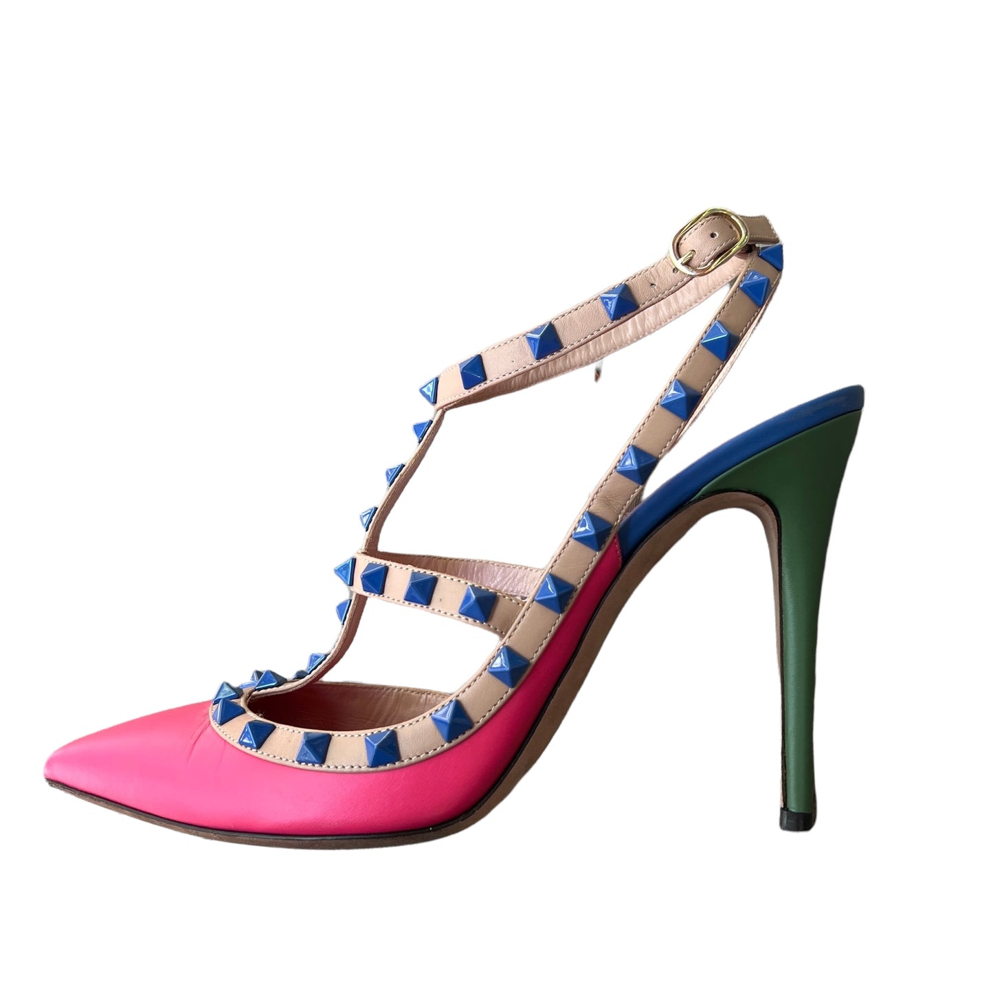 Tricolor Rockstud High Heels - 11