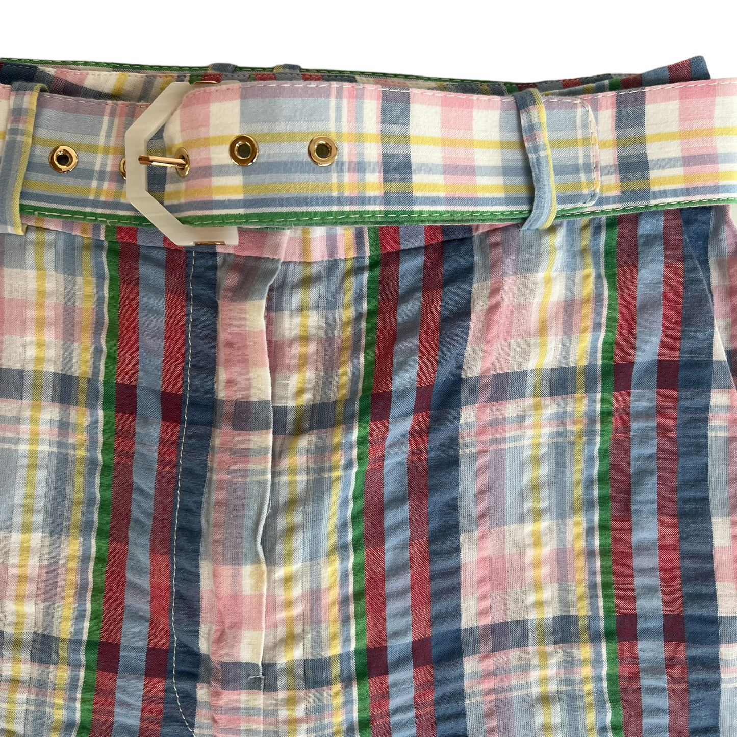 Belted Checkers Pants - 0