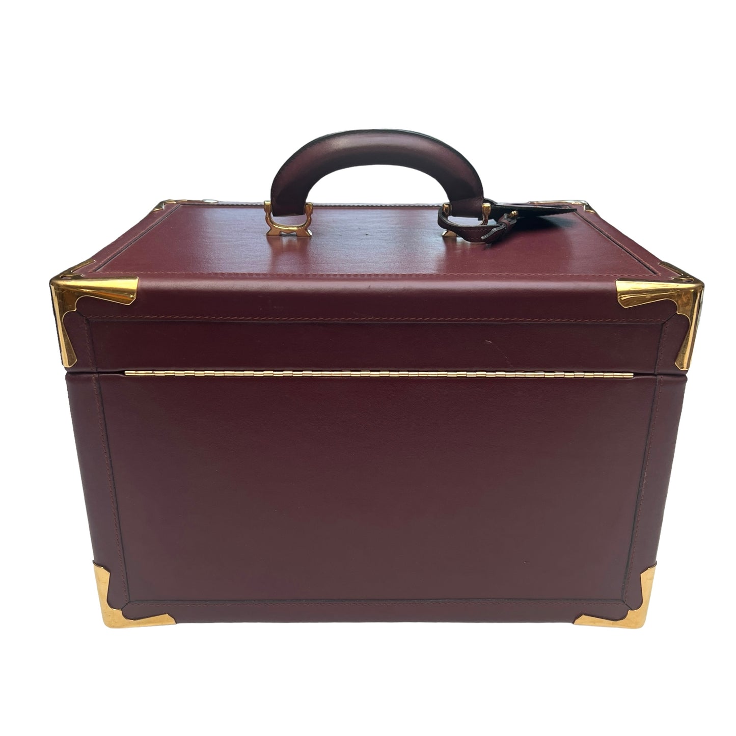 Burgundy Leather Jewelry Trunk