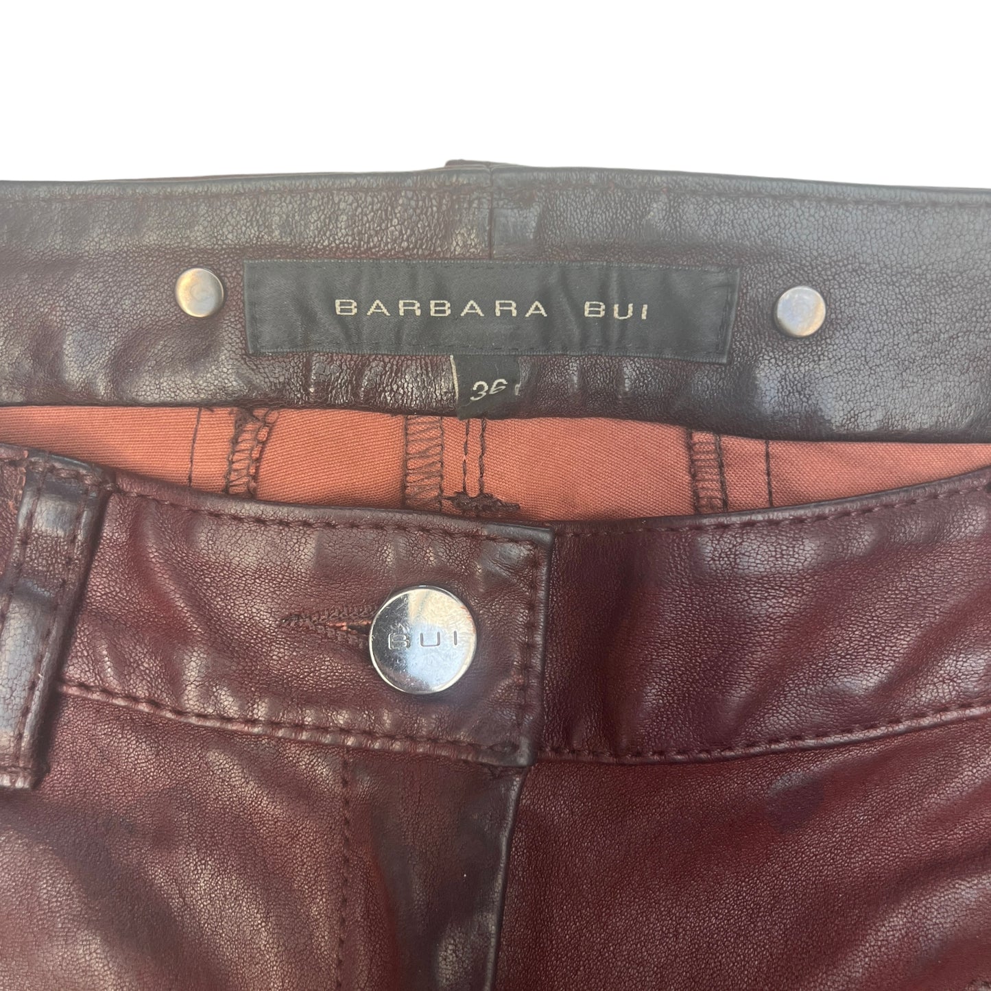 Deep Red Leather Pants - S