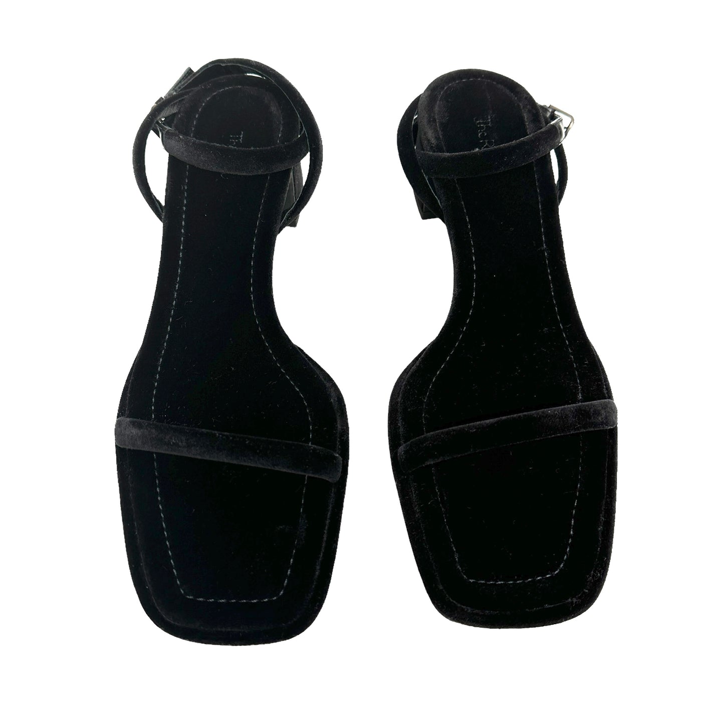 Black Velvet Square Heels - 7.5