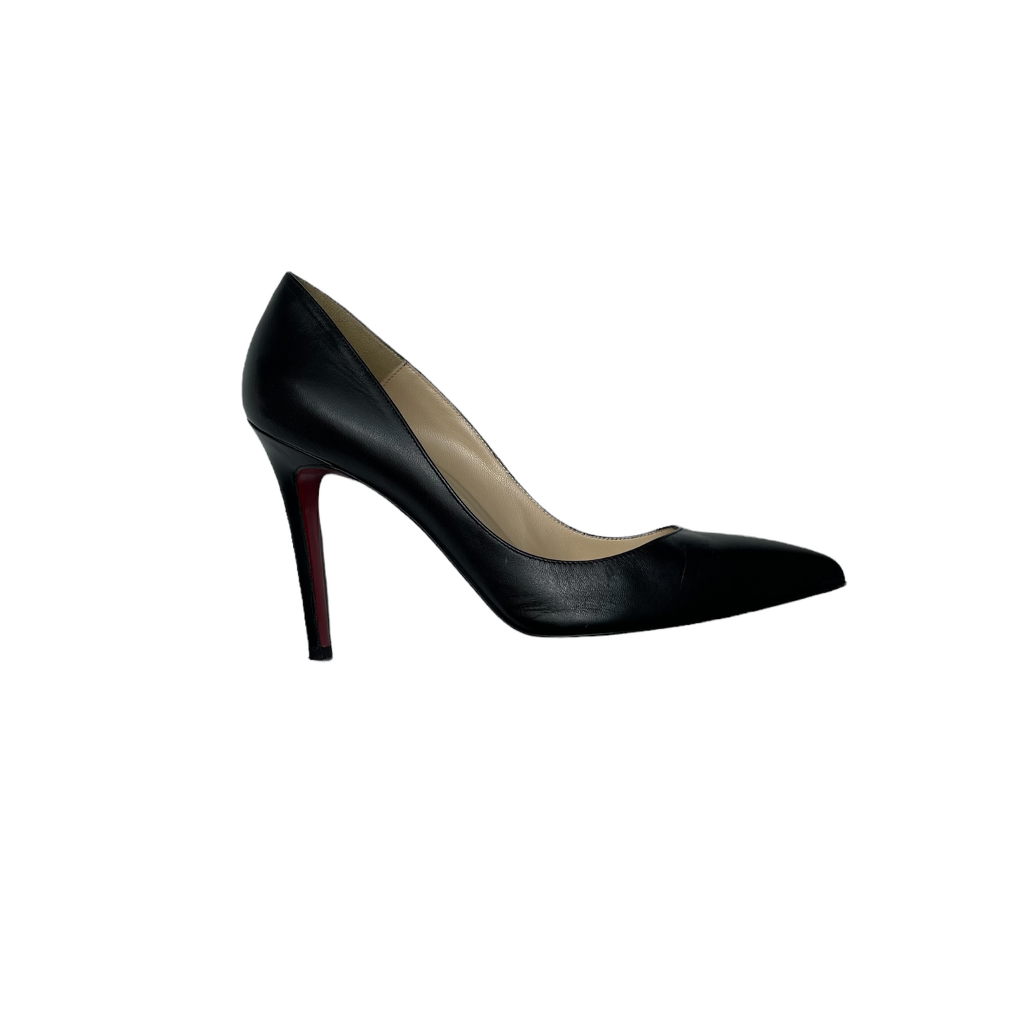 Black Leather Heels - 8