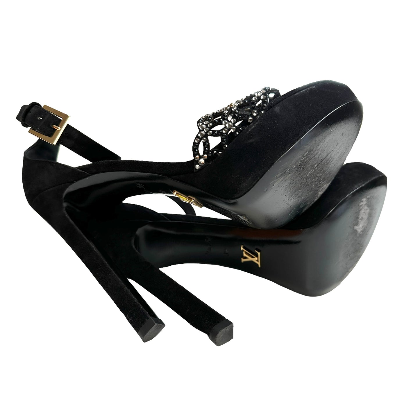 Black Heels w/Crystals - 9