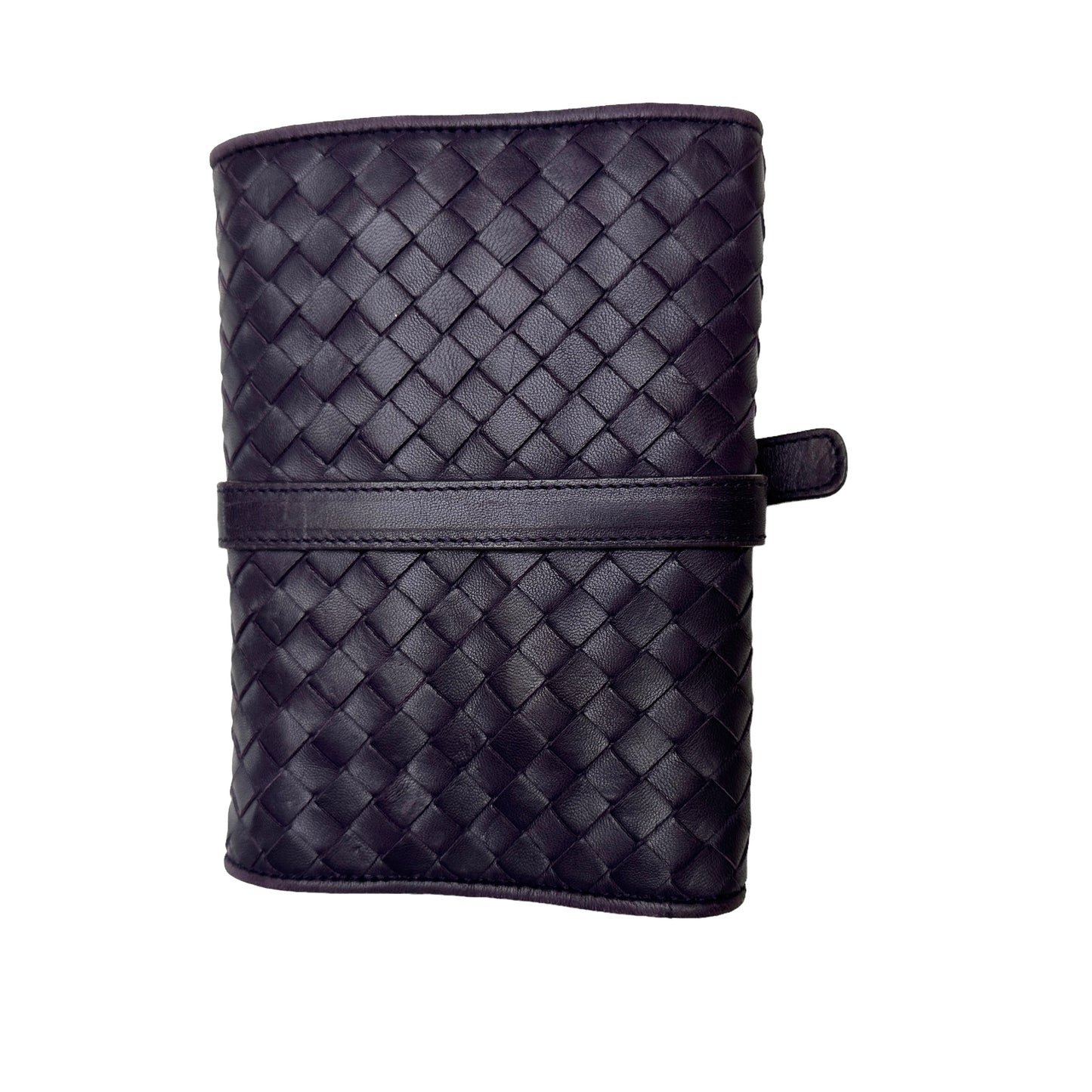 Purple Intrecciato Leather Jewelry Pouch