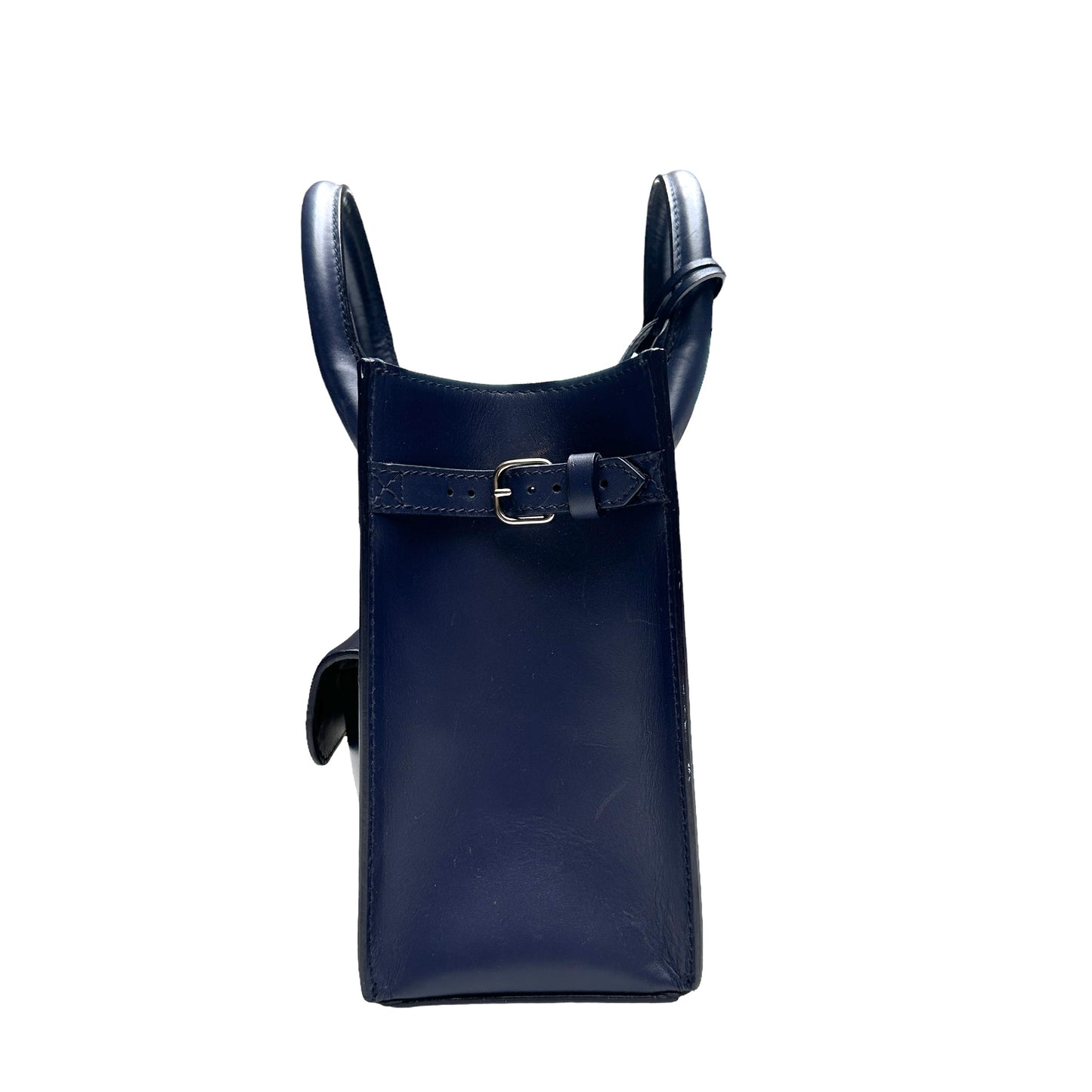 Blue Leather Mini Tote
