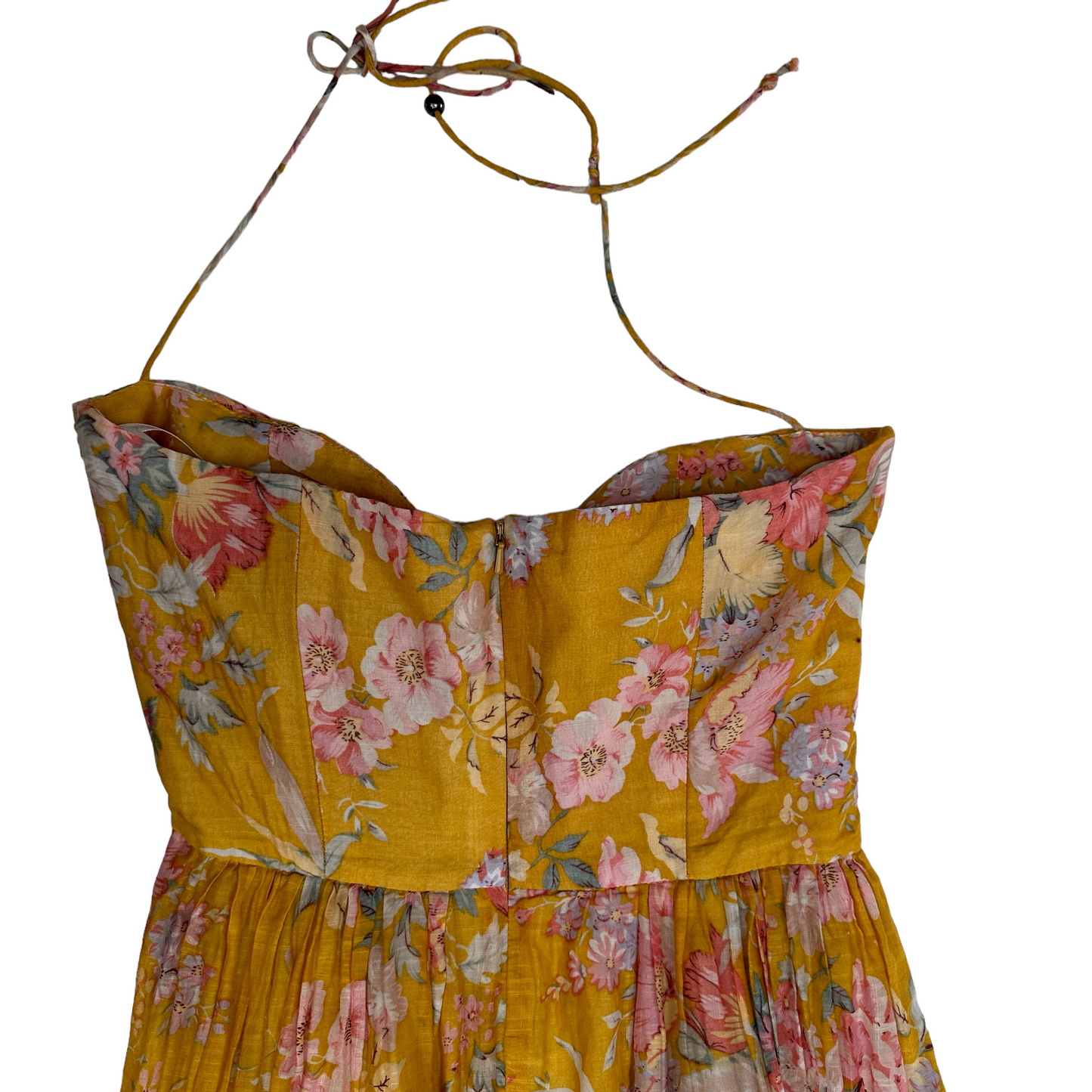 Yellow Bustier Flowery Dress - 2