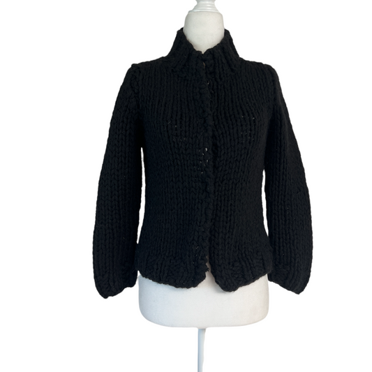 Chunky Black Cardigan - M