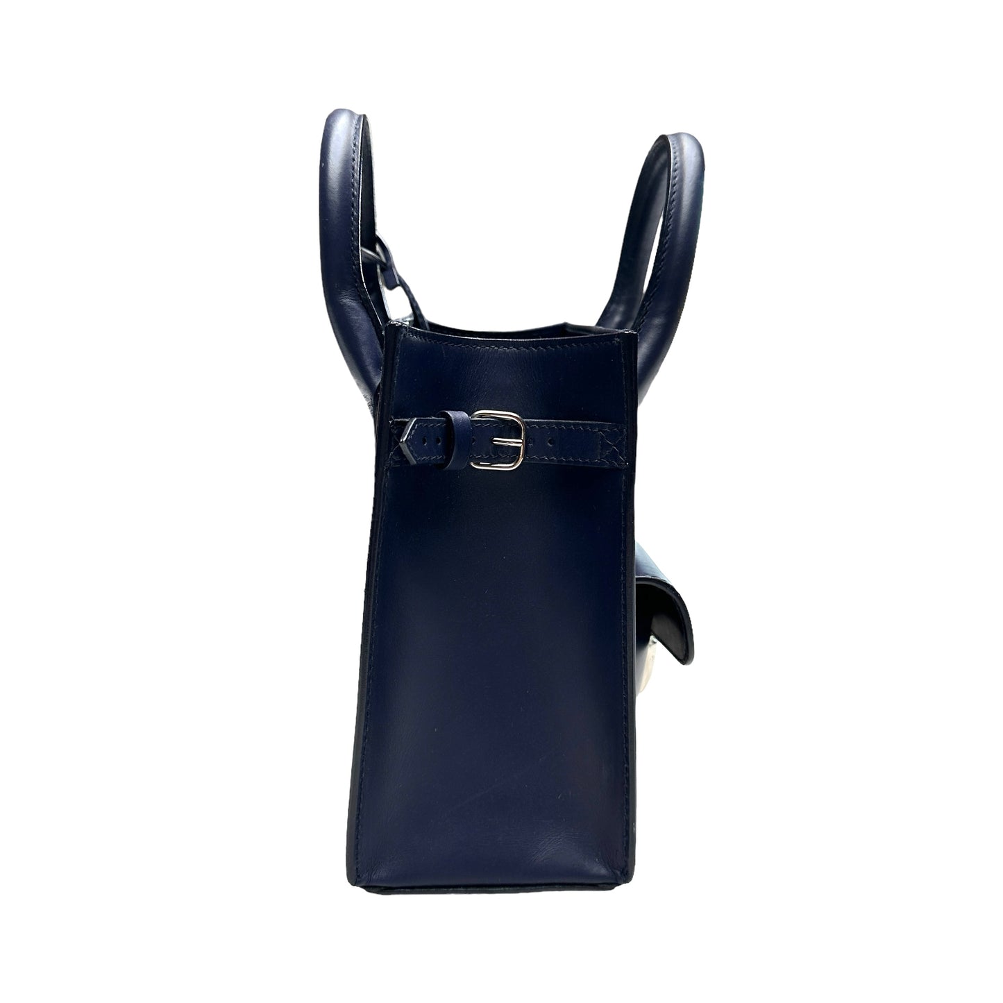Blue Leather Mini Tote