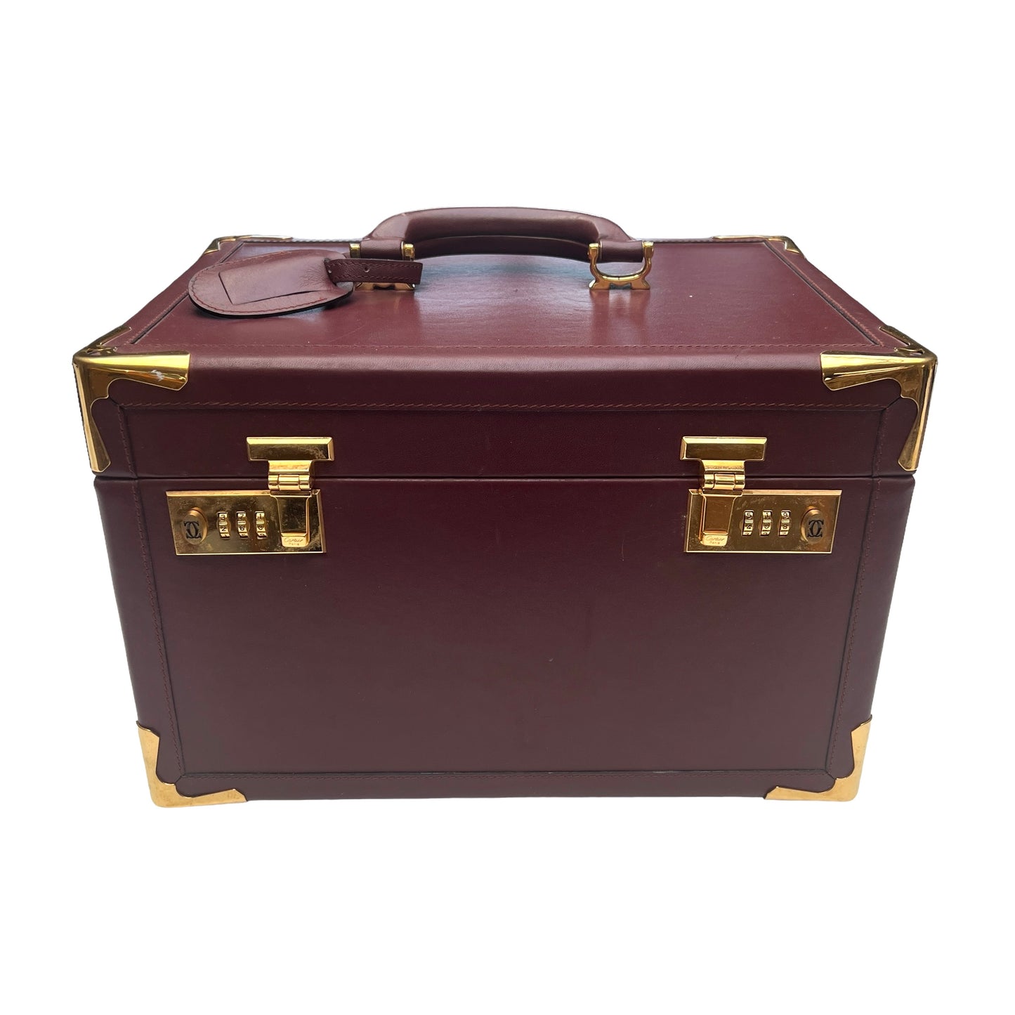 Burgundy Leather Jewelry Trunk