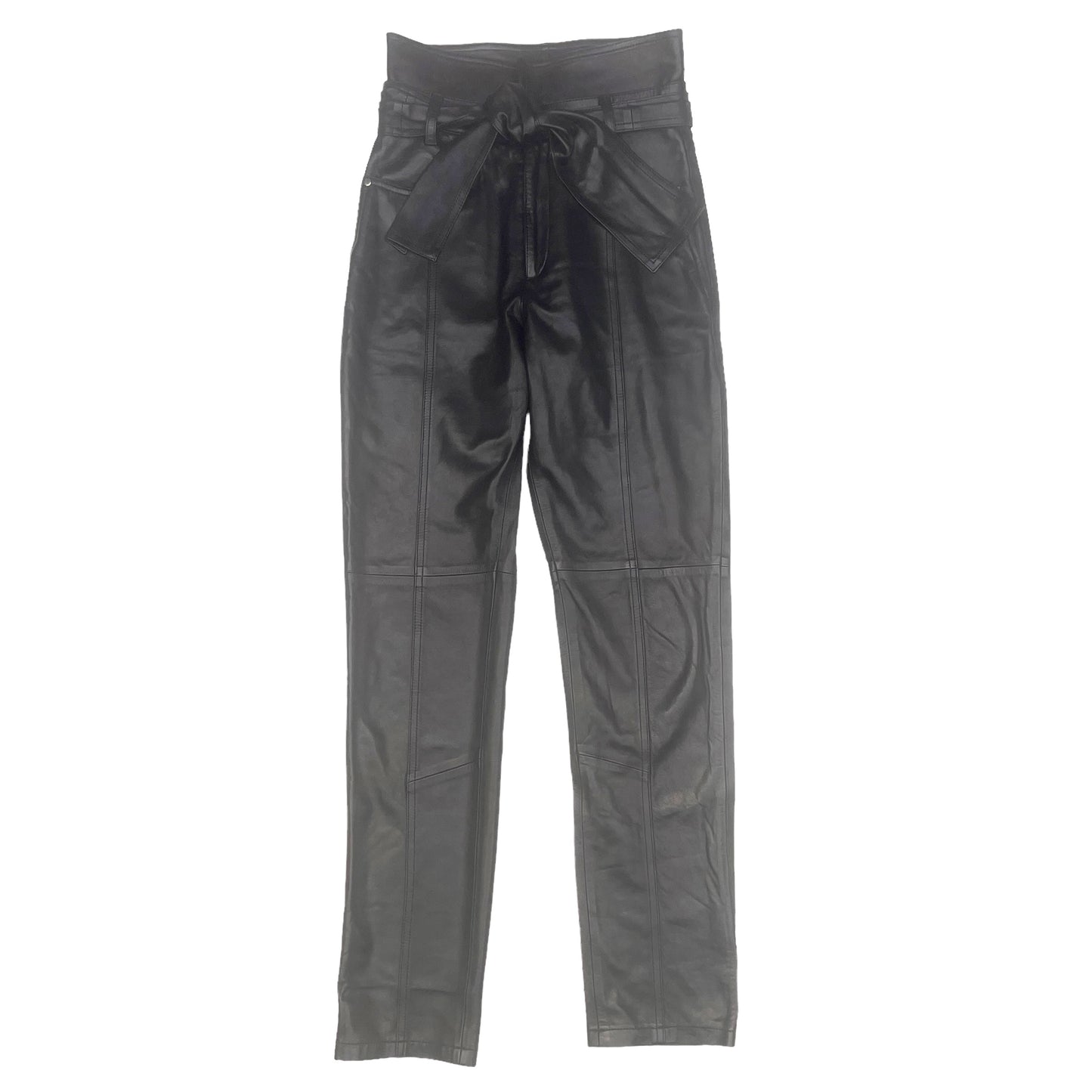 2020 Black High Waisted Leather Pants - XS