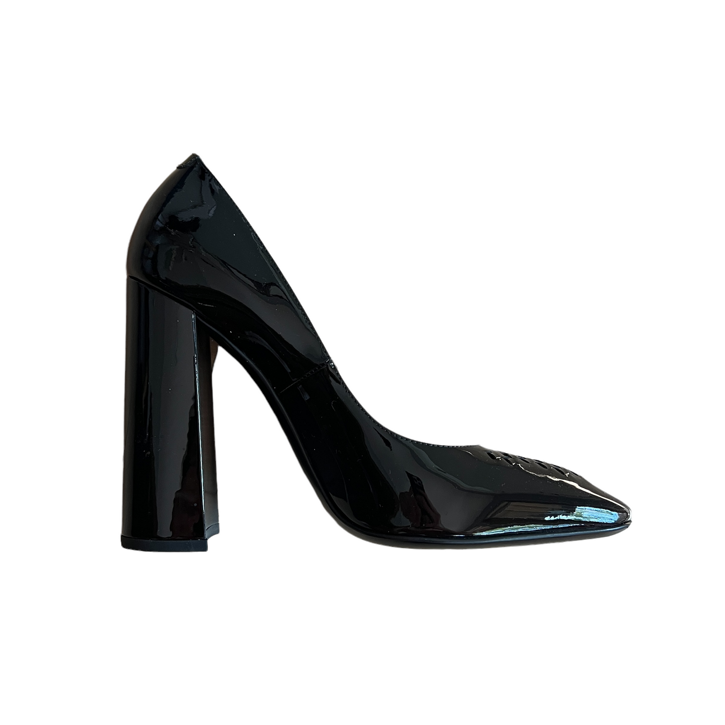 Black Patent Block Heels - 9.5