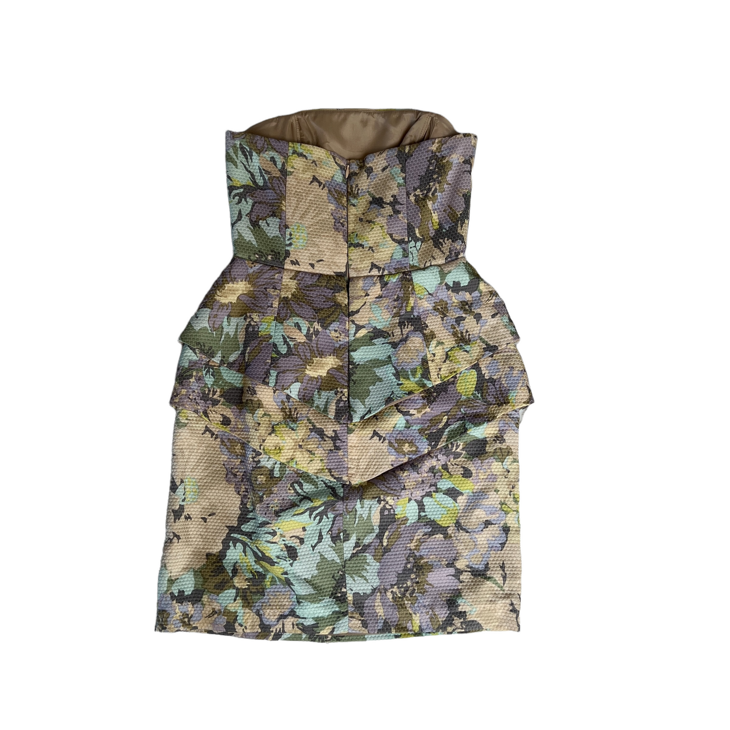 Cream Flowery Print Dress - 0