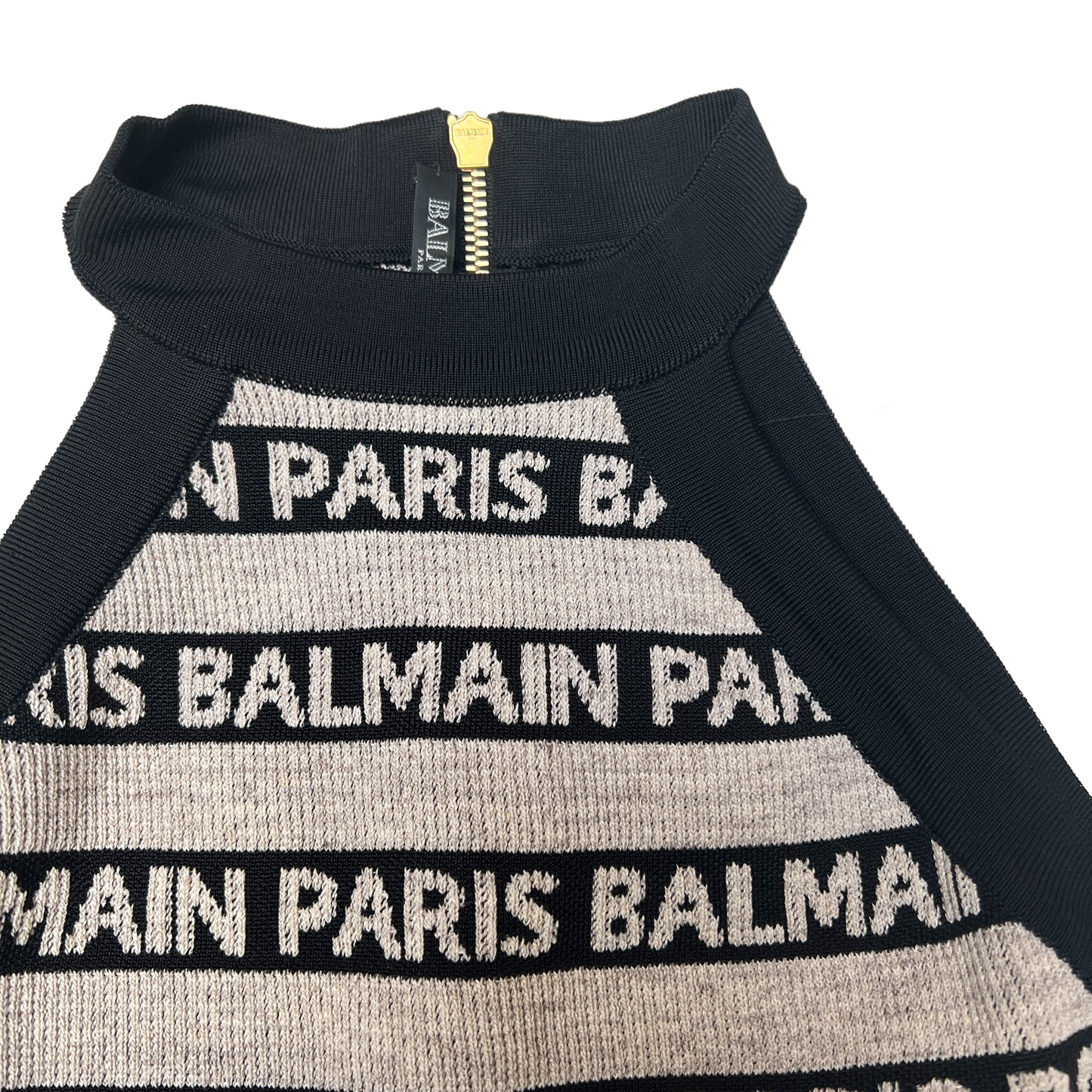 Black & Beige Logo Dress - XS