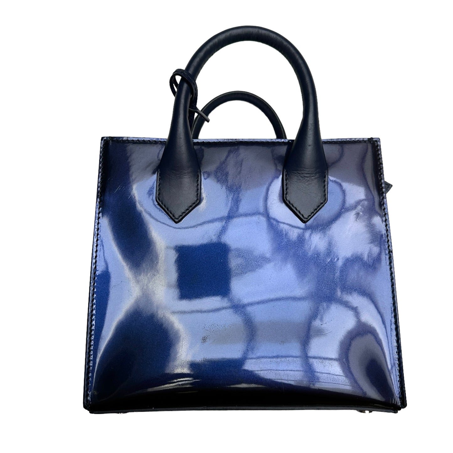 Blue Leather Mini Tote
