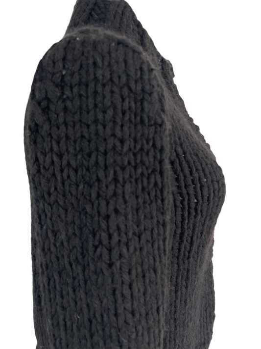 Chunky Black Cardigan - M
