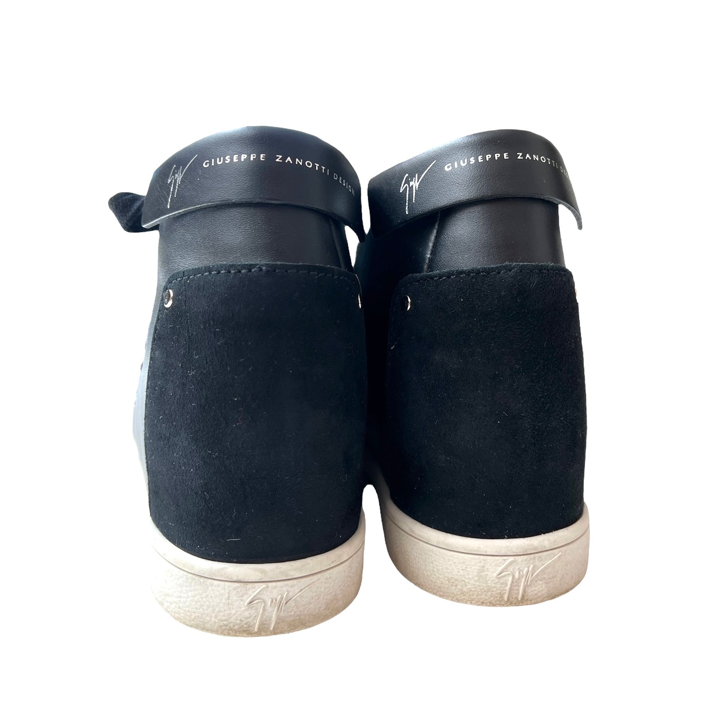 Black Leather and Suede Sneakers - 7.5