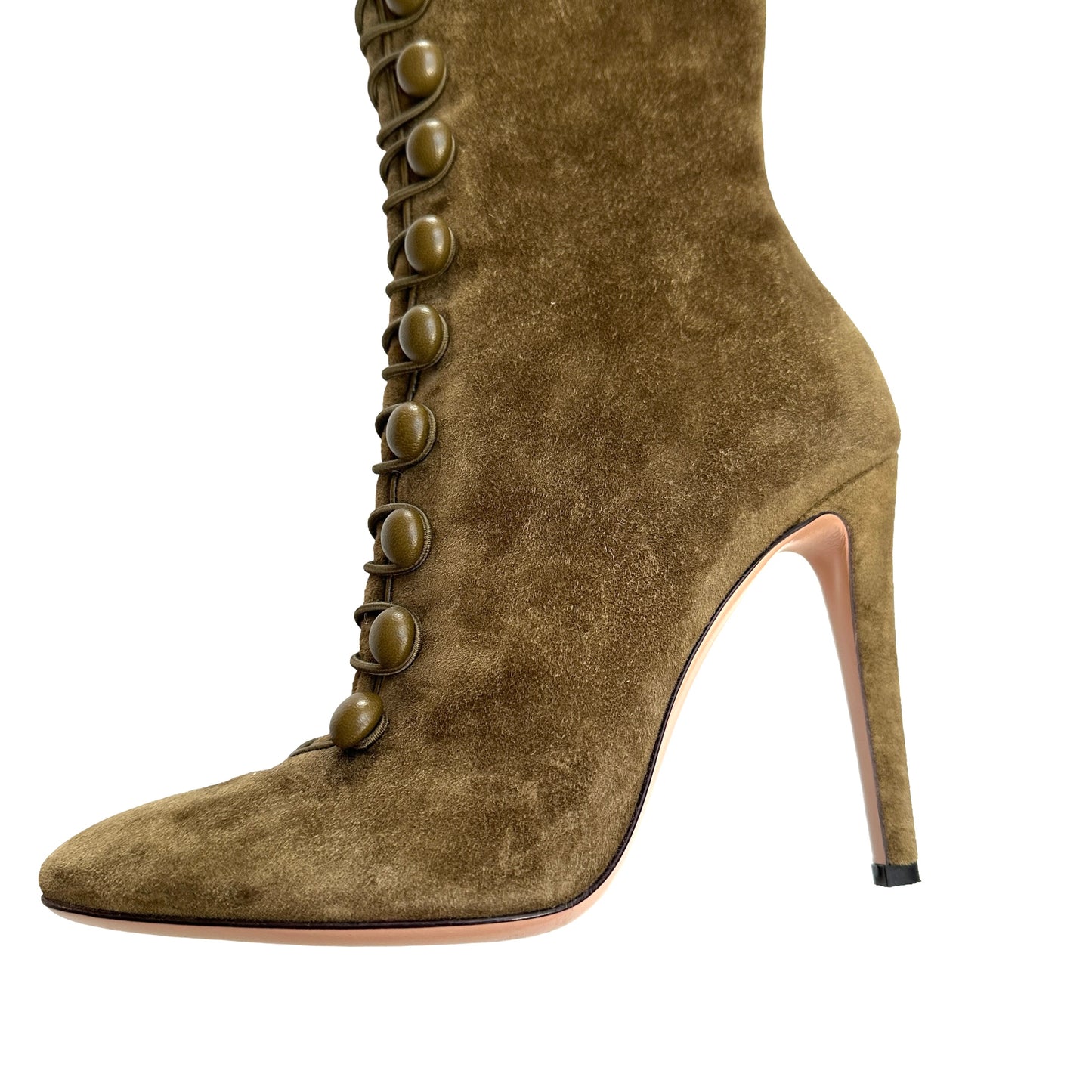 Tall Kaki Suede Boots - 7.5
