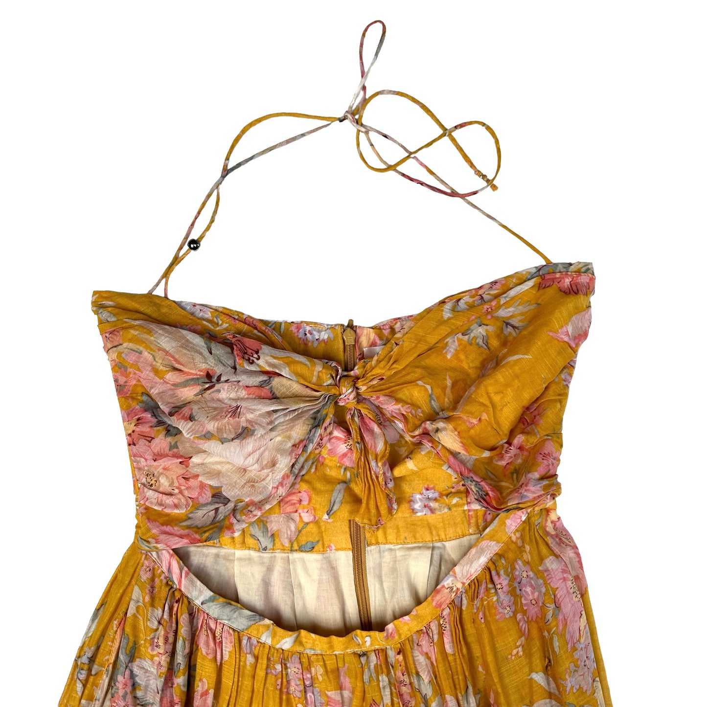 Yellow Bustier Flowery Dress - 2