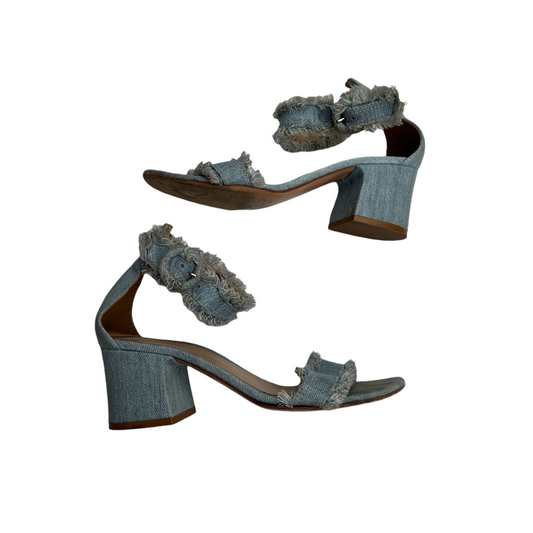 Denim Heeled Sandals - 6.5