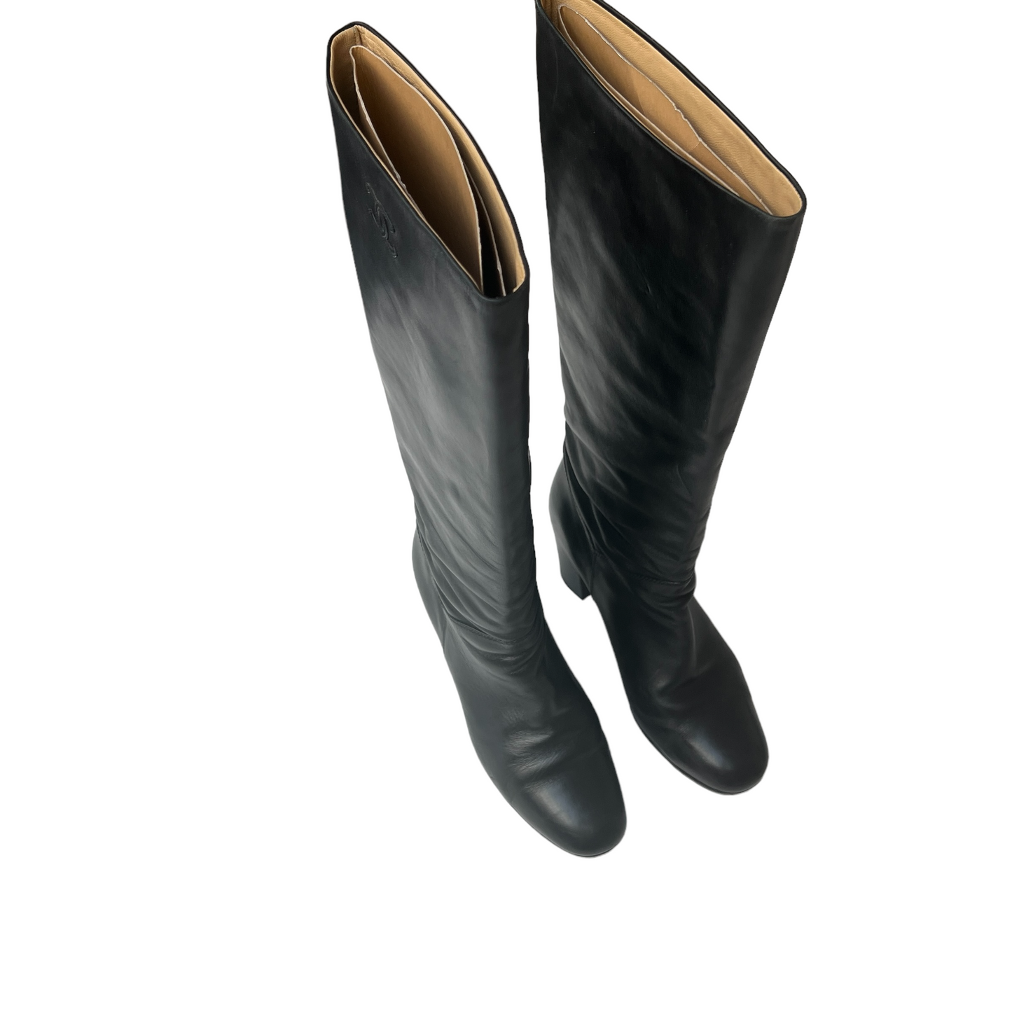 Black Leather Tall Boots - 10.5