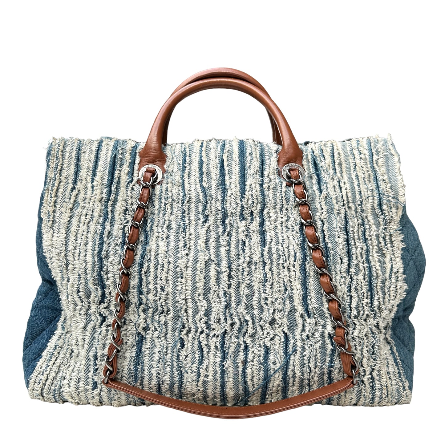 Denim Tote with Raw Hems