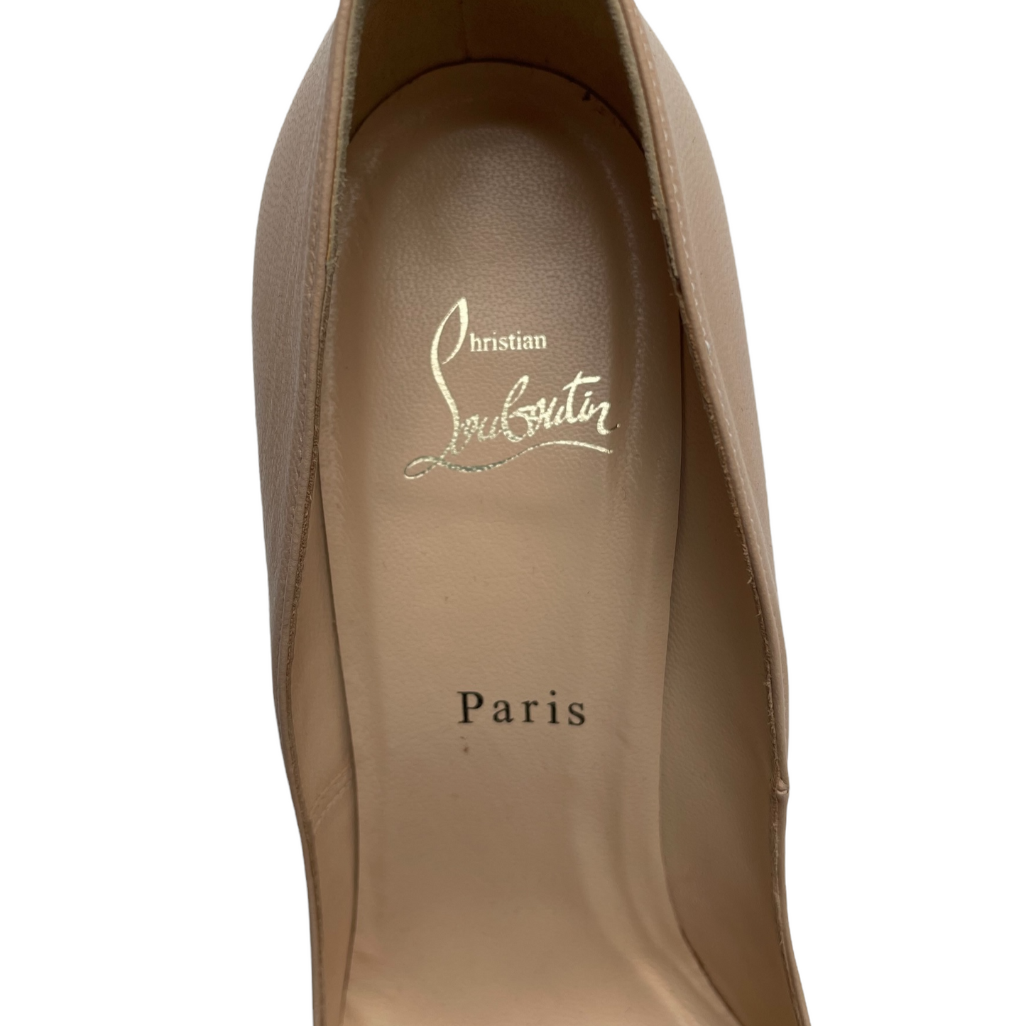Beige Leather Heels - 9