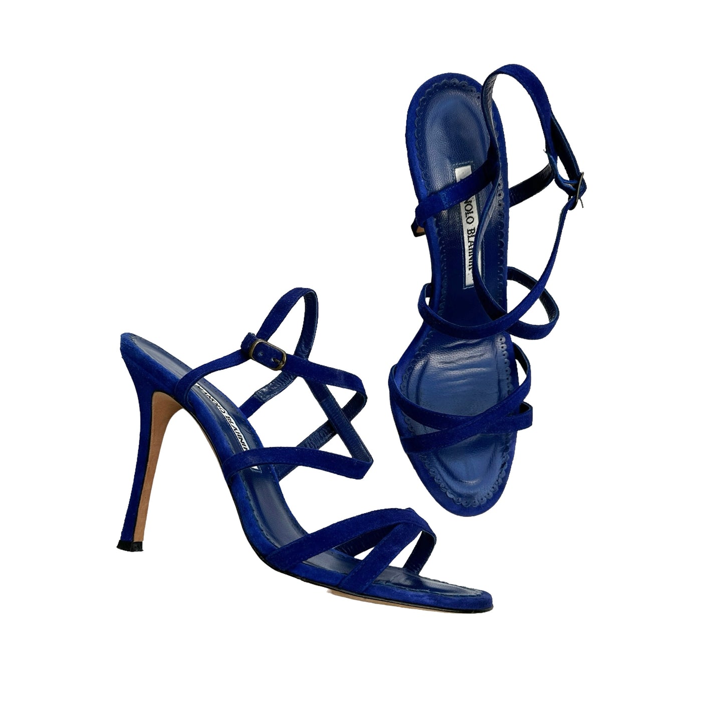 Blue Suede High Heels - 8