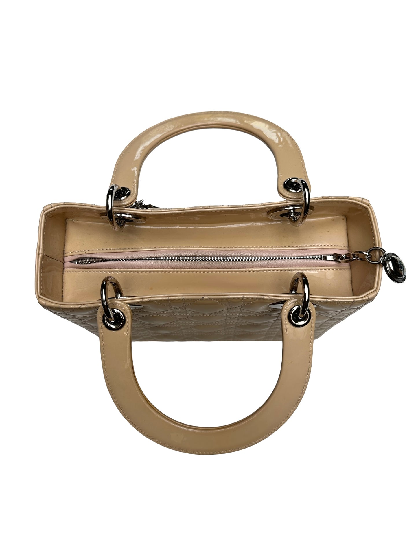 Cream Patent Cannage Lady Dior Bag