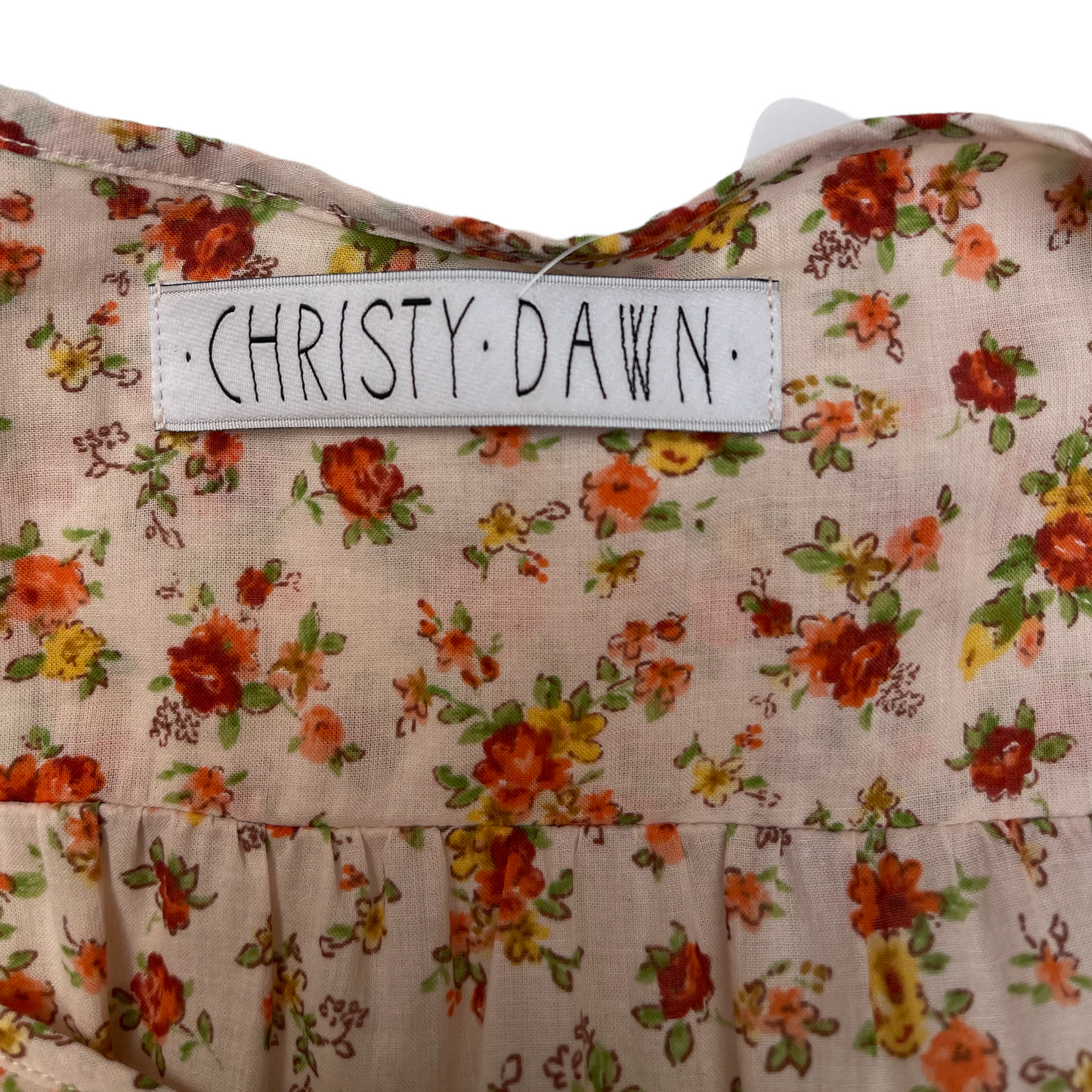 Peach & Cream Floral Dress - XS