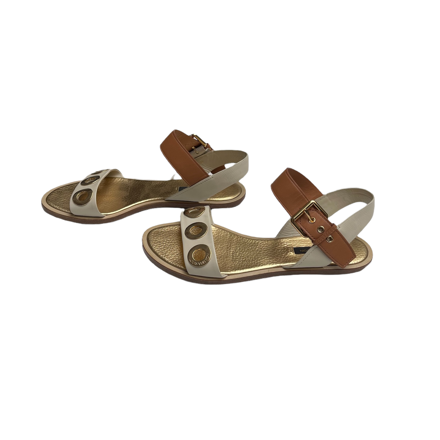 Gold Leather Sandals - 7.5