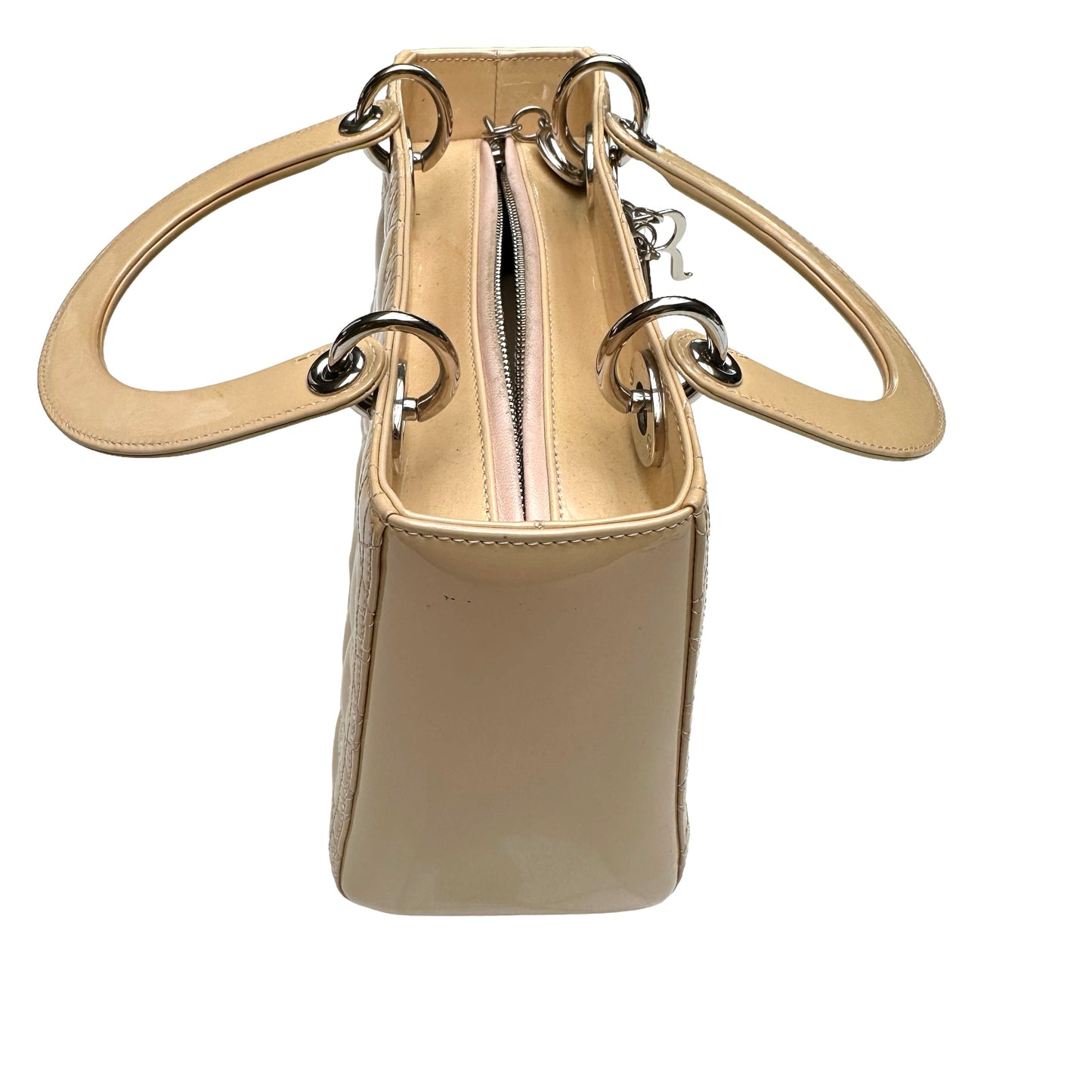 Cream Patent Cannage Lady Dior Bag