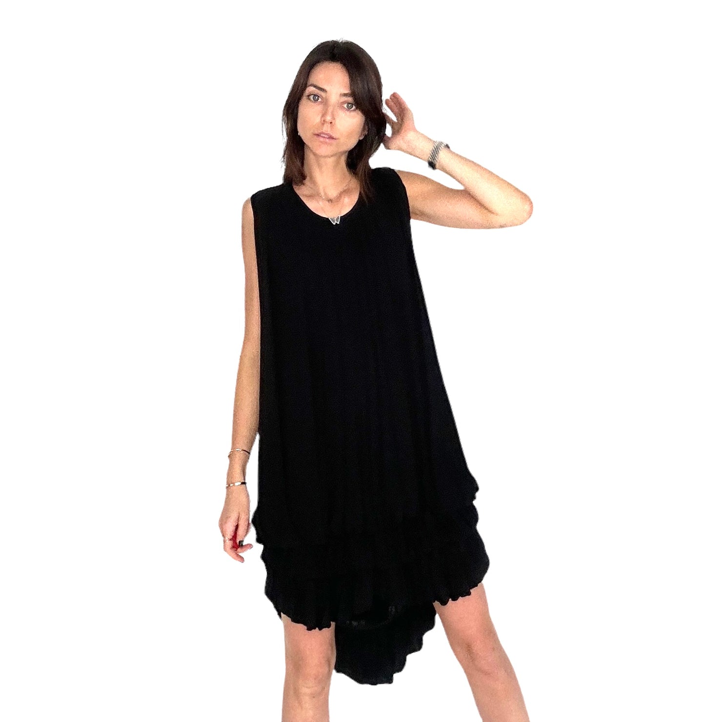 Black Asymmetrical Dress - M