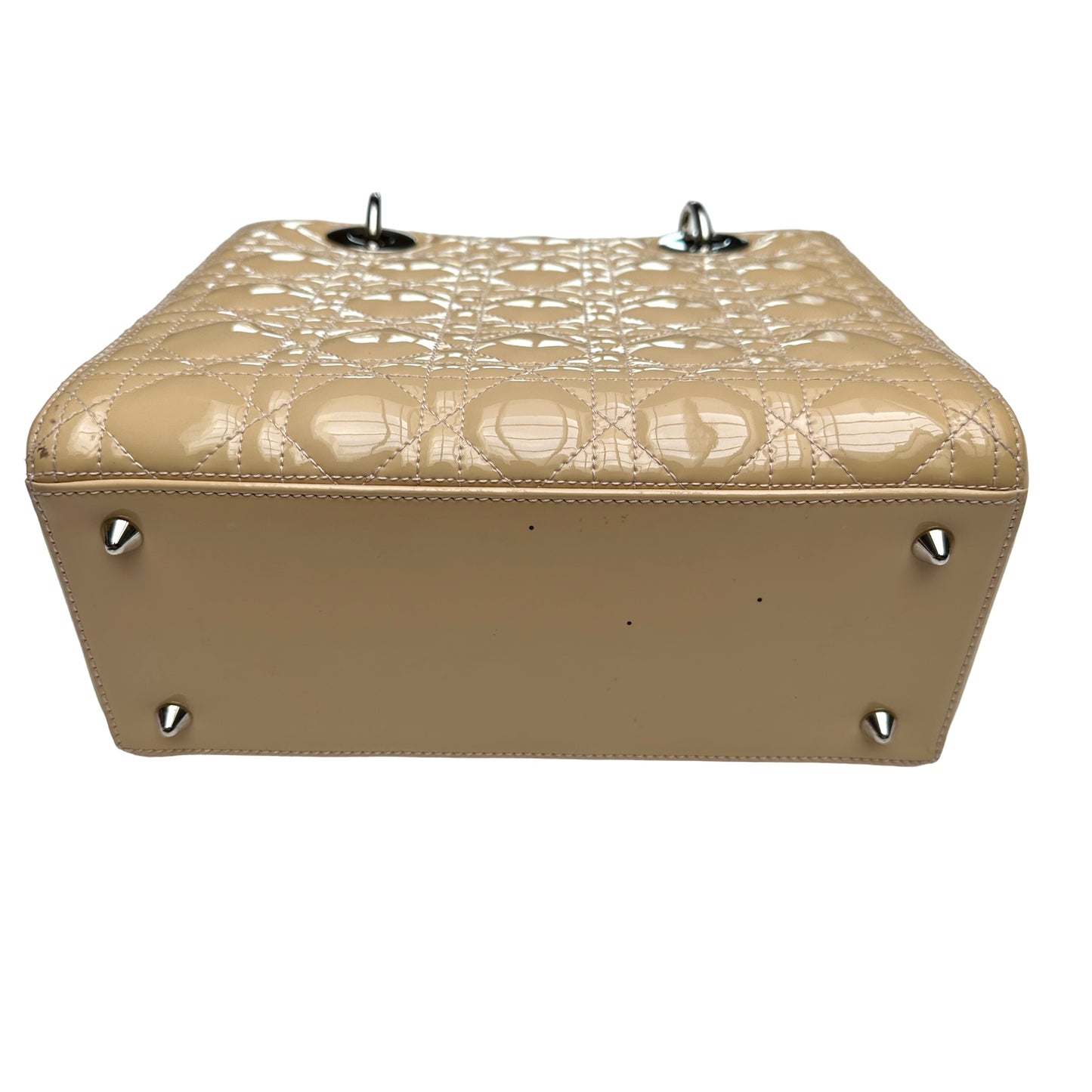 Cream Patent Cannage Lady Dior Bag