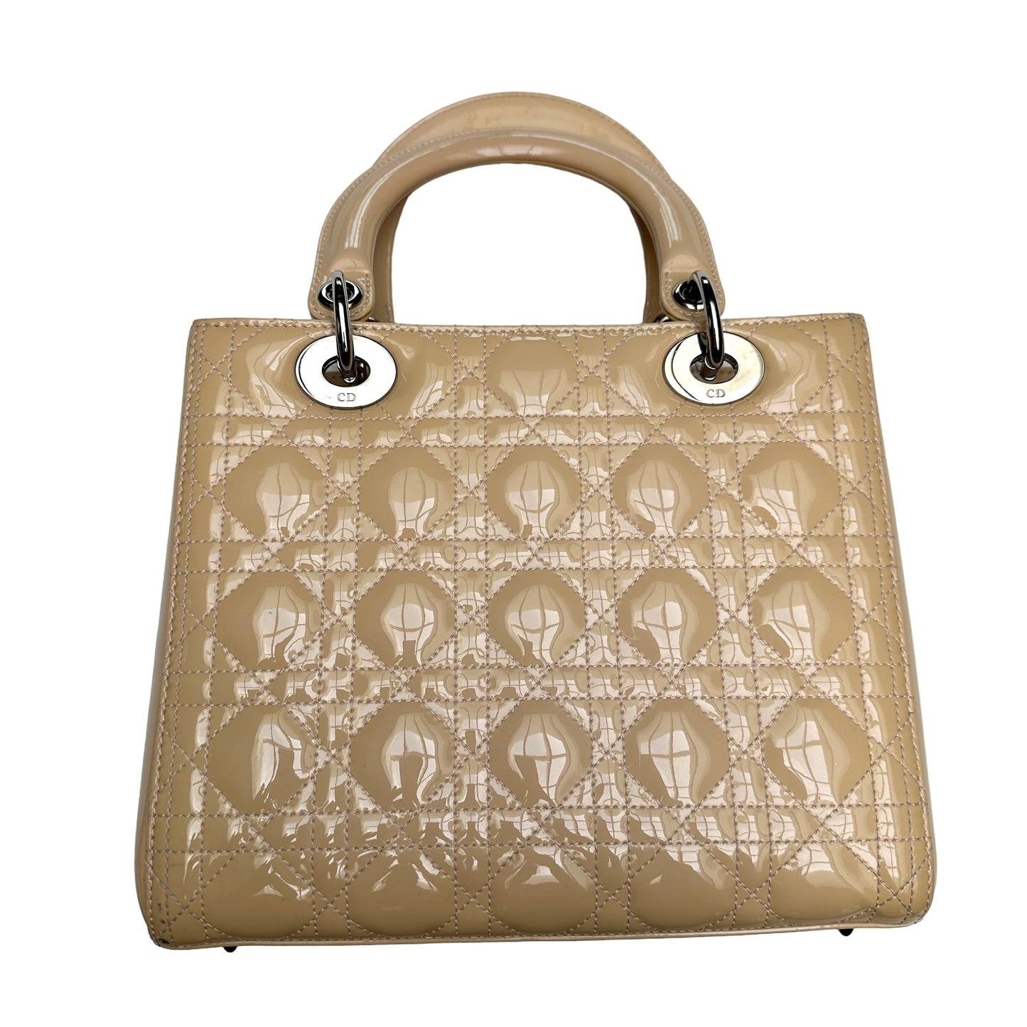 Cream Patent Cannage Lady Dior Bag
