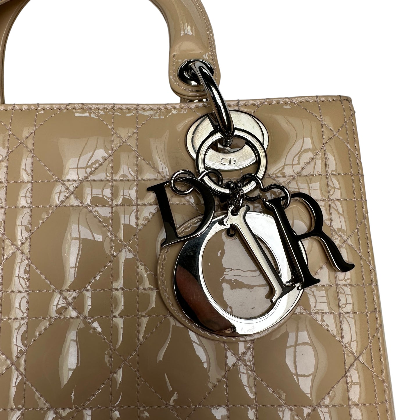Cream Patent Cannage Lady Dior Bag