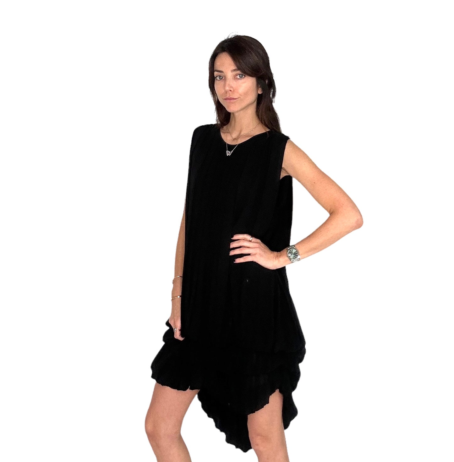 Black Asymmetrical Dress - M