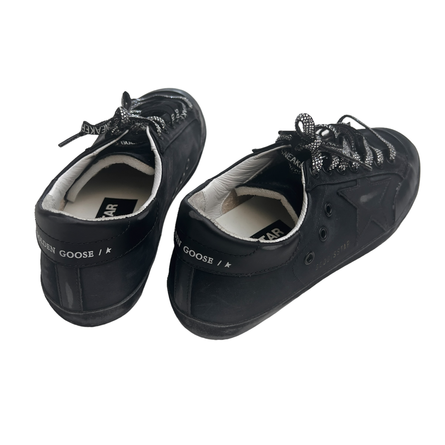 Black Sneakers with Crystals Laces - 9