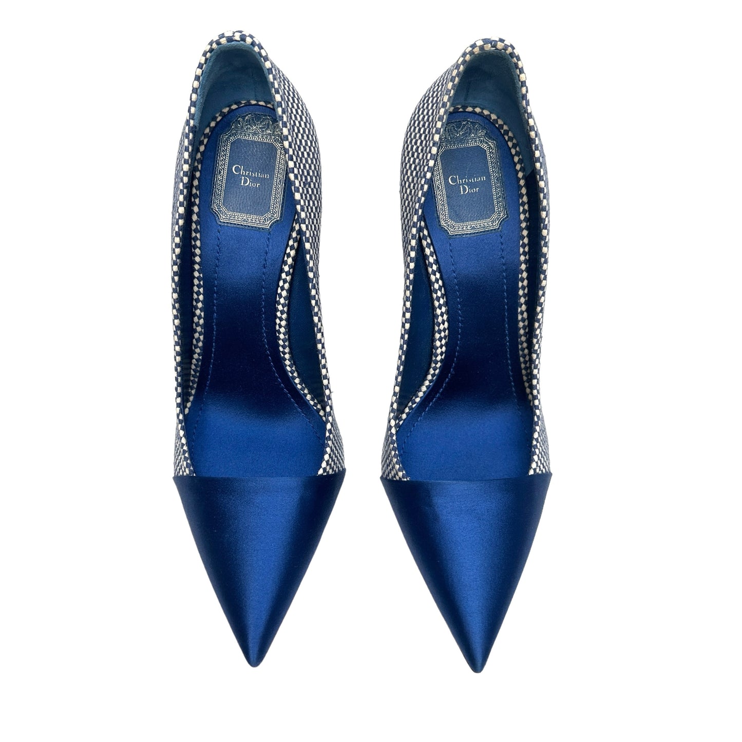 Blue Satin Wedges - 9