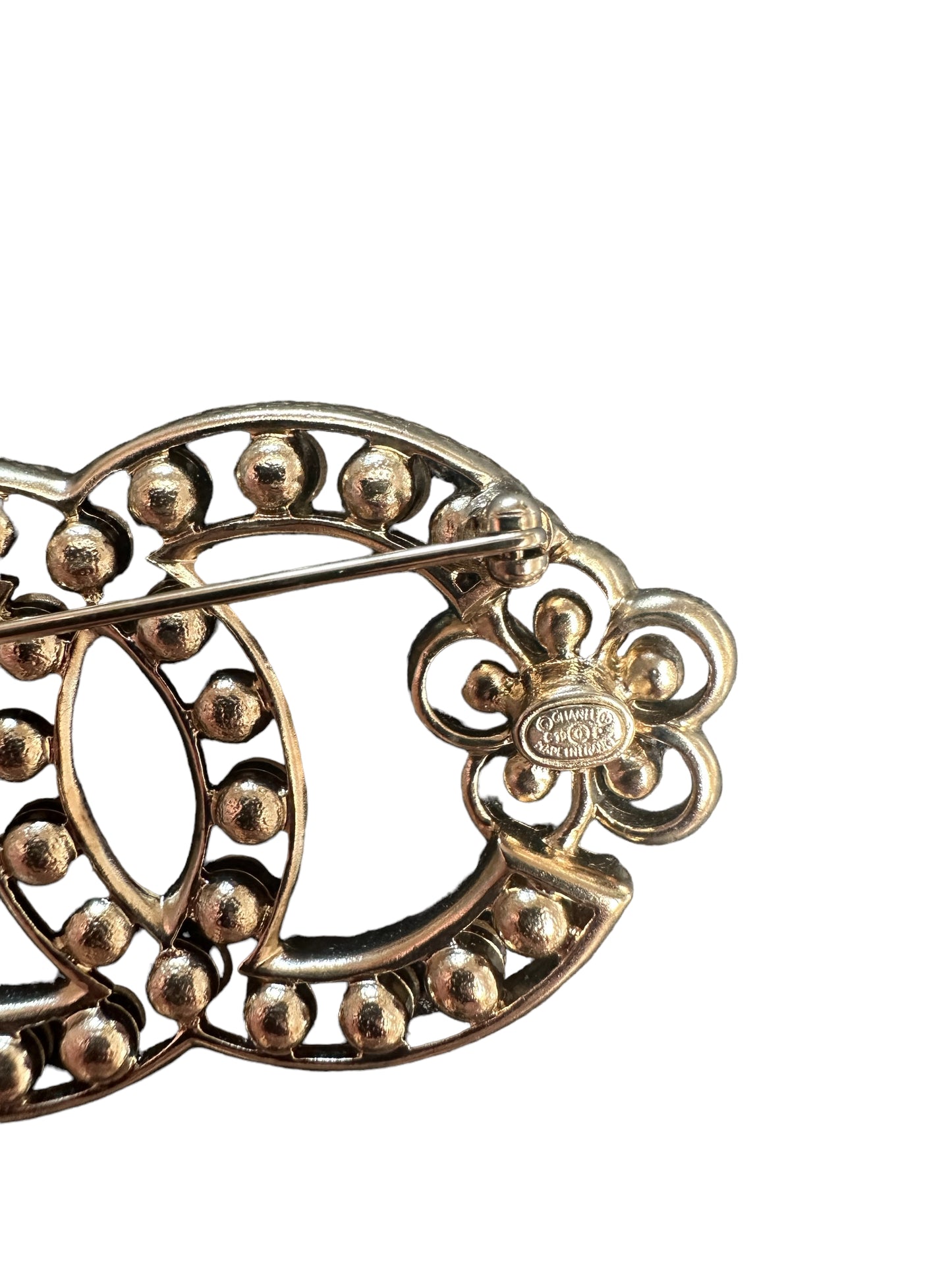 Crystals and Faux-Pearl Brooch