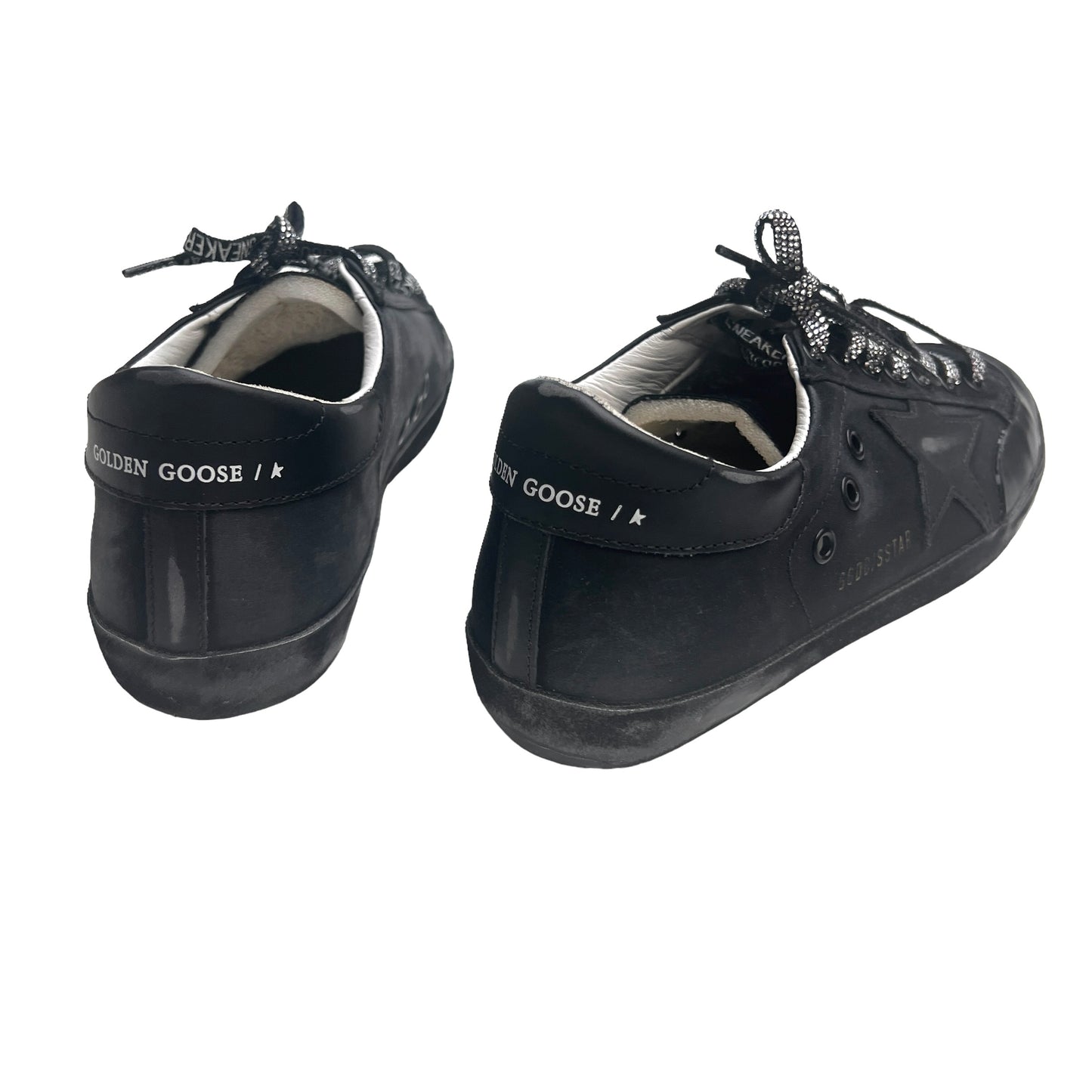 Black Sneakers with Crystals Laces - 9