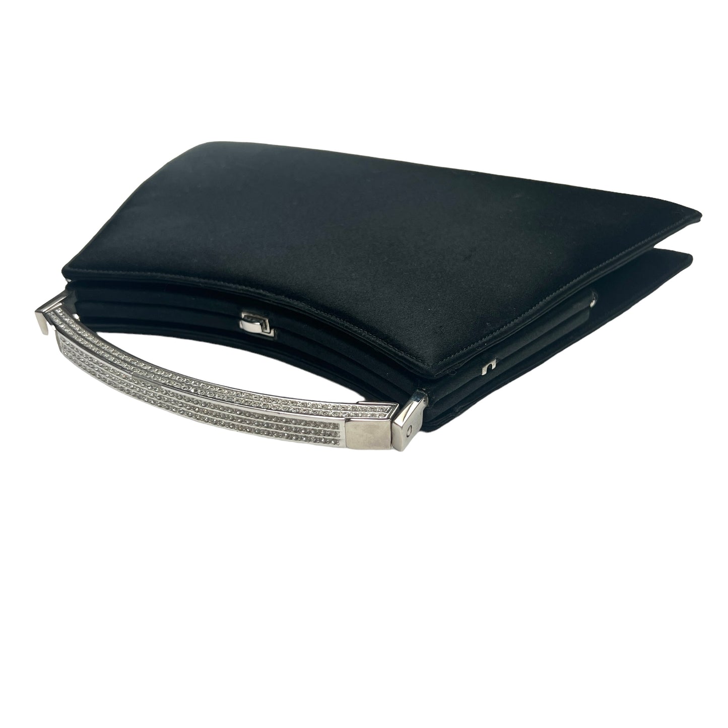 Black Satin Clutch w/Crystals