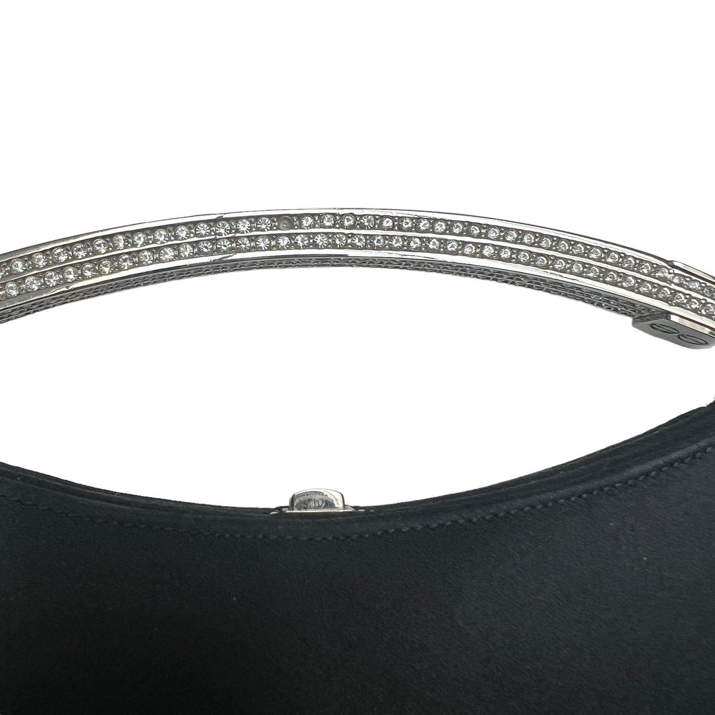 Black Satin Clutch w/Crystals