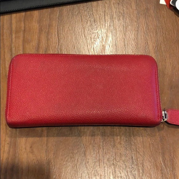 Red Leather Continental Wallet