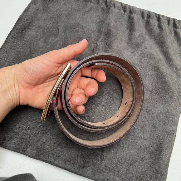 Red Logo Leather Belt