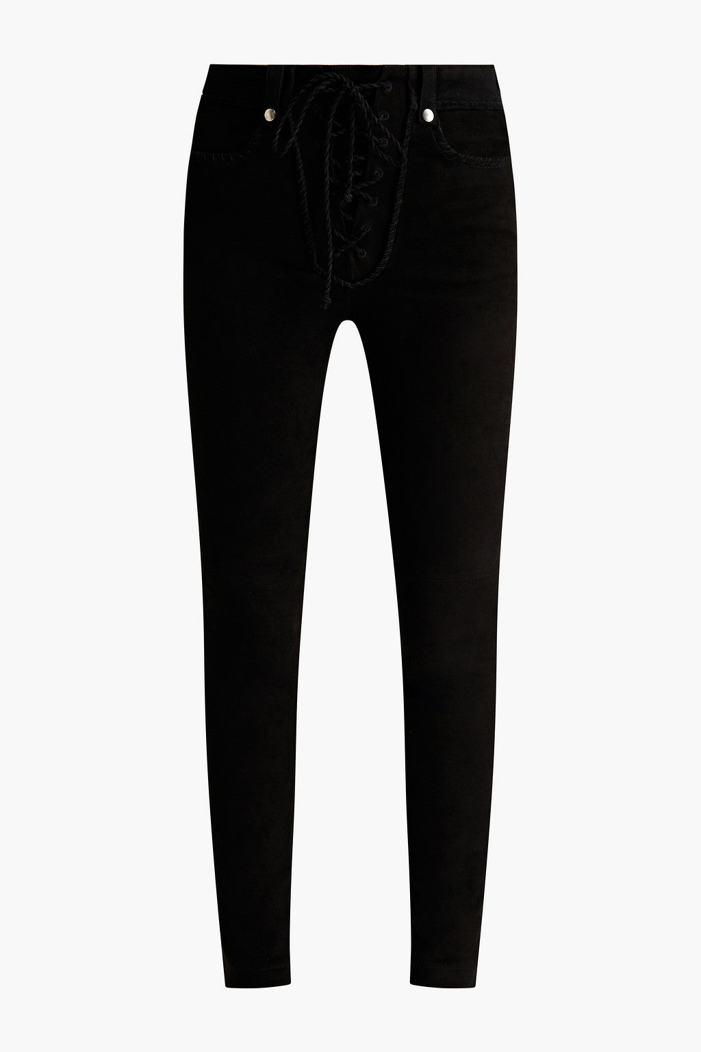 Black Suede Skinny Pants - US 4